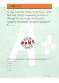 FL CAM Exam and Practice Exam Newest 2026 &NewLine;Test Bank &vert; Florida Community Association &NewLine;Manager Pre-Licensing Exam Prep with &NewLine;Complete 250 Verified Questions &vert; 2026&sol;2027 &NewLine;Edition 