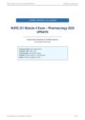 NURS 251 Module 4 Exam &ndash; Pharmacology 2026&NewLine;UPDATE