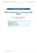 NURS 251 Module 2 Exam &ndash; Pharmacology 2026&NewLine;UPDATE