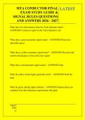 MTA CONDUCTOR FINAL &NewLine;EXAM STUDY GUIDE & &NewLine;SIGNAL RULES QUESTIONS &NewLine;AND ANSWERS 2026 - 2027