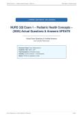 NURS 328 Exam 1 &ndash; Pediatric Health Concepts &ndash;&NewLine;&lpar;2026&rpar; Actual Questions & Answers UPDATE