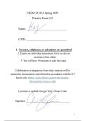 CHEM 2312 &mdash; Georgia Tech Practice Exam 2&period;2 &lpar;SP25&rpar; &vert; 2026&sol;2027 Updated A&plus; Questions and Answers &vert; Organic Chemistry II Mechanisms&comma; Synthesis & Spectroscopy