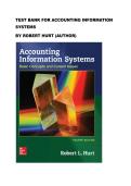 Test bank for Accounting Information Systems&NewLine;by Robert Hurt &lpar;Author&rpar;  all pages fully covered with test questions and answers graded A&plus;