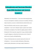 Schizophrenia and Spectrum Disorders&NewLine;Exam 2026 Questions and Answers&NewLine;Graded A&plus;