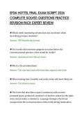EFDA HOTTEL FINAL EXAM SCRIPT 2026&NewLine;COMPLETE SOLVED QUESTIONS PRACTICE&NewLine;REVISION PACK EXPERT REVIEW