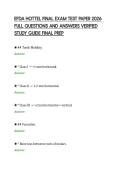 EFDA HOTTEL FINAL EXAM TEST PAPER 2026&NewLine;FULL QUESTIONS AND ANSWERS VERIFIED&NewLine;STUDY GUIDE FINAL PREP