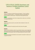 CPCO FINAL PAPER Questions and Answers Verified Solutions Latest Update