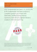 HESI Fundamentals Exit Exam V1&comma; V2 & V3 RN & PN Fundamentals Test Bank 2026&sol;2027 &vert; Complete Questions & Answers with Rationales &vert; Verified Nursing Practice Questions &vert; NGN Clinical Judgment Review &vert; Graded A&plus; HESI Exit Exam Prep
