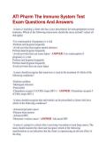 ATI Pharm The Immune System Test &NewLine;Exam Questions And Answers