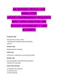AIR METHODS CRITICAL CARE EXAM&vert;LATEST UPDATE&vert;COMPREHENSIVE FREQUENTLY MOST TESTED QUESTIONS AND VERIFIED ANSWERS&vert;GET IT 100&percnt; ACCURATE&excl;&excl; 