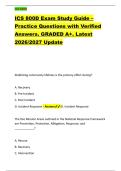 ICS 800D Exam Study Guide &ndash; &NewLine;Practice Questions with Verified &NewLine;Answers&period; GRADED A&plus;&period; Latest &NewLine;2026&sol;2027 Update