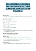 EKG INTERPRETATION &lpar;HCA&rpar;&NewLine;CERTIFICATION SCRIPT 2026&NewLine;QUESTIONS WITH SOLUTIONS&NewLine;GRADED A&plus;