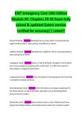 EMT Emergency Care 14th Edition Module &num;5&colon; Chapters 29-35 Exam fully &NewLine;solved & updated &lpar;latest version verified for accuracy&rpar; &vert; Latest&excl;&excl;