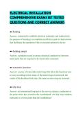 ELECTRICAL INSTALLATION&NewLine;COMPREHENSIVE EXAMS SET TESTED&NewLine;QUESTIONS AND CORRECT ANSWERS