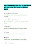 EMS PRIMARY INSTRUCTOR ACTUAL EXAM&NewLine;SOLVED QUESTIONS COMPLETE STUDY&NewLine;GUIDE
