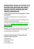 International Trauma Life Support &lpar;ITLS&rpar; Exam Questions and Correct Answers