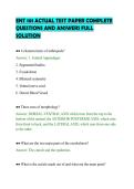 ENT 101 ACTUAL TEST PAPER COMPLETE&NewLine;QUESTIONS AND ANSWERS FULL&NewLine;SOLUTION