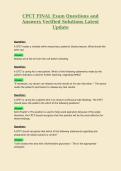CPCT FINAL Exam Questions and Answers Verified Solutions Latest Update