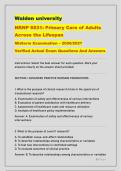 Walden university &NewLine;NRNP 6531&colon; Primary Care of Adults &NewLine;Across the Lifespan &NewLine;Midterm Examination &ndash; 2026&sol;2027 &NewLine;Verified Actual Exam Questions And Answers&period; 