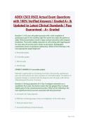 ADEX CSCE OSCE Actual Exam Questions &NewLine;with 100&percnt; Verified Answers &vert; Graded A&plus; & &NewLine;Updated to Latest Clinical Standards &vert; Pass &NewLine;Guaranteed - A&plus; Graded