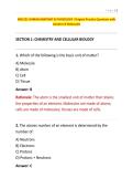 BIOL251 HUMAN ANATOMY & PHYSIOLOGY I Original Practice Questions with Answers & Rationales