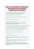 AMPP NACE CORROSION TECHNOLOGIST &NewLine;EXAM QUESTIONS AND VERIFIED &NewLine;ANSWERS WITH RATIONALES