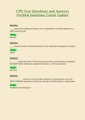 CPO Test Questions and Answers Verified Solutions Latest Update 6