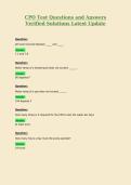 CPO Test Questions and Answers Verified Solutions Latest Update  Package deal