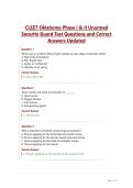 CLEET Oklahoma Phase I & II Unarmed&NewLine;Security Guard Test Questions and Correct&NewLine;Answers Updated