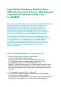 Transit Railcar Maintenance Technician Exam &NewLine;400 Practice Questions & Answers With Rationales &NewLine;Comprehensive Certification Study Guide &NewLine;A&plus; GRADED&excl;&NewLine;