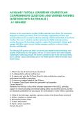 AUXILIARY FLOTILLA LEADERSHIP COURSE EXAM -&NewLine;COMPREHENSIVE QUESTIONS AND VERIFIED ANSWERS QUESTIONS WITH RATIONALES &vert;&NewLine; A&plus; GRADED&excl;&NewLine;