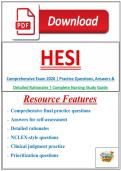 HESI Comprehensive Exam 2026 &vert; Practice Questions&comma; Answers & Detailed Rationales &vert; Complete Nursing Study Guide