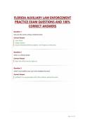 FLORIDA AUXILIARY LAW ENFORCEMENT&NewLine;PRACTICE EXAM QUESTIONS AND 100&percnt;&NewLine;CORRECT ANSWERS