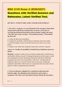 NSG 3130 Exam 2 &lpar;2026&sol;2027&rpar; &NewLine;Questions with Verified Answers and &NewLine;Rationales&period; Latest Verified Test&period; 
