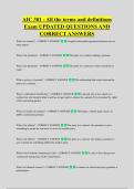 AIC 301 - All the terms and definitions &NewLine;Exam UPDATED QUESTIONS AND &NewLine;CORRECT ANSWERS