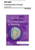 Test Bank - Communication in Nursing 10th Edition &lpar;Riley&comma; 2024&rpar;&comma; Chapter 1-30 &vert; All Chapters