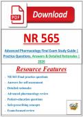 NR 565 Advanced Pharmacology Final Exam Study Guide 2026 &vert; Practice Questions&comma; Answers & Detailed Rationales &vert; NR565