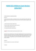 NURS 6521 Midterm Exam Review 2026&sol;2027 &vert; Advanced Pharmacology Study Guide &vert; Practice Questions with Answers & Detailed Rationales