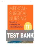 TEST BANK FOR Medical-Surgical Nursing&colon; Concepts for Clinical Judgment and Collaborative Care 11th edition by Donna D&period; Ignatavicius ISBN&colon; 978-0323878265 NEW COMPLETE GUIDE WITH RATIONALES 100&percnt; VERIFIED A&plus; GRADE ASSURED&excl;&excl;&excl;&excl;NEW LATEST UPDATE&excl;&excl;&excl;&excl;&excl;&excl;