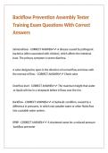 Backflow Prevention Assembly Tester Training Exam Questions With Correct Answers 