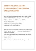 Backflow Prevention and Cross Connection Control Exam Questions With Correct Answers