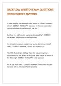 BACKFLOW WRITTEN EXAM QUESTIONS WITH CORRECT ANSWERS