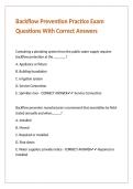 Backflow Prevention Practice Exam Questions With Correct Answers