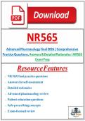 NR 565 Advanced Pharmacology Final &vert; 2026 Latest Version &vert; Comprehensive Practice Questions&comma; Answers & Detailed Rationales