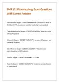 EMS 131 Pharmacology Exam Questions With Correct Answers&period;