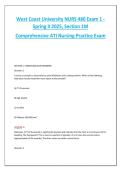 West Coast University NURS 480 Exam 1 Spring II 2025 &vert; Section 1M &vert; Comprehensive ATI Nursing Practice Exam with 100&plus; Questions&comma; Answers & Rationales