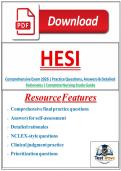 HESI Comprehensive Exam 2026 &vert; Practice Questions&comma; Answers & Detailed Rationales &vert; Complete Nursing Study Guide