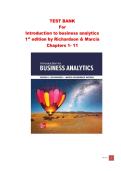 TEST BANK&NewLine;For&NewLine;Introduction to business analytics&NewLine;1st edition by Richardson & Marcia &NewLine;Chapters 1- 11&NewLine;