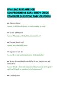 EPA LEAD RISK ASSESSOR ACTUAL TEST&NewLine;PAPER COMPLETE QUESTIONS AND&NewLine;ANSWERS FULL SOLUTION
