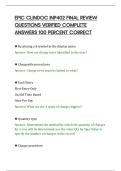 EPIC CLINDOC INP402 FINAL REVIEW&NewLine;QUESTIONS VERIFIED COMPLETE&NewLine;ANSWERS 100 PERCENT CORREC